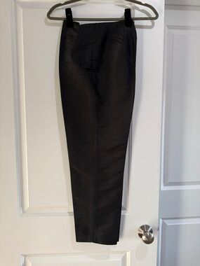NWOT Gap Raw Silk Black High-Waist side zip ankle pants